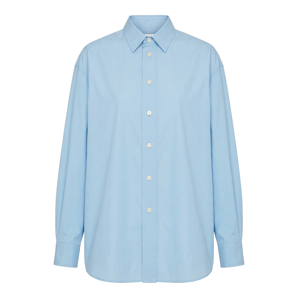 Sky Blue Drop-Shoulder Poplin Shirt