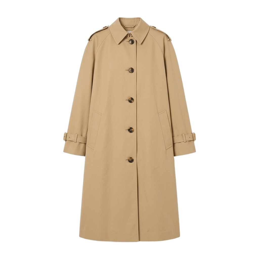 Classic Car Coat with Epaulettes