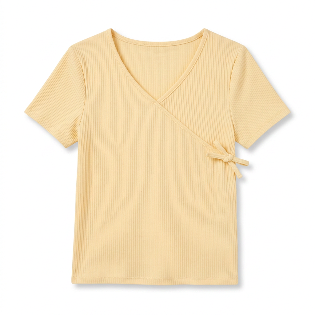 Light Yellow Wrap Top