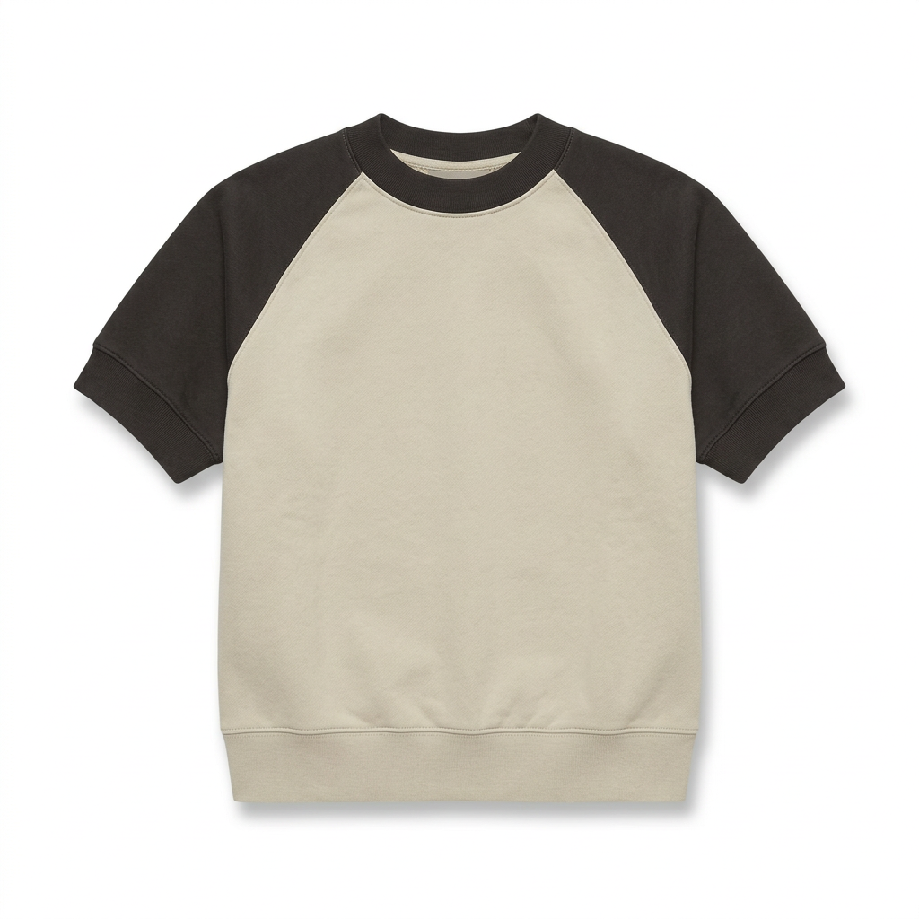 Short-Sleeve Raglan Sweatshirt (cream with dark sleeves)