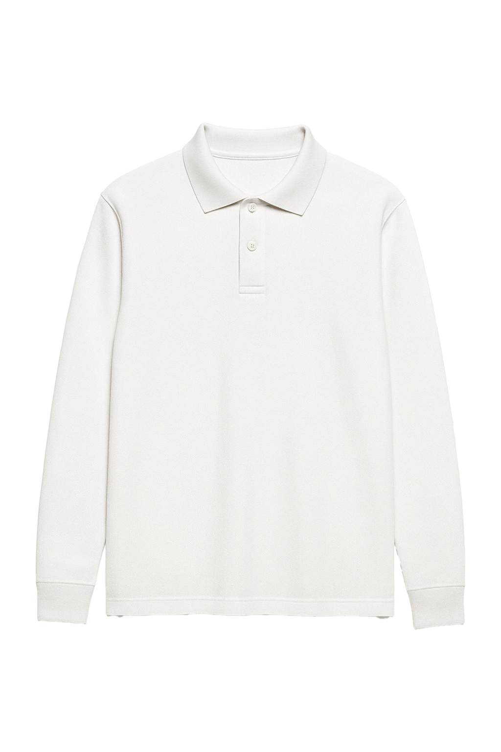 White Long Sleeve Polo Shirt