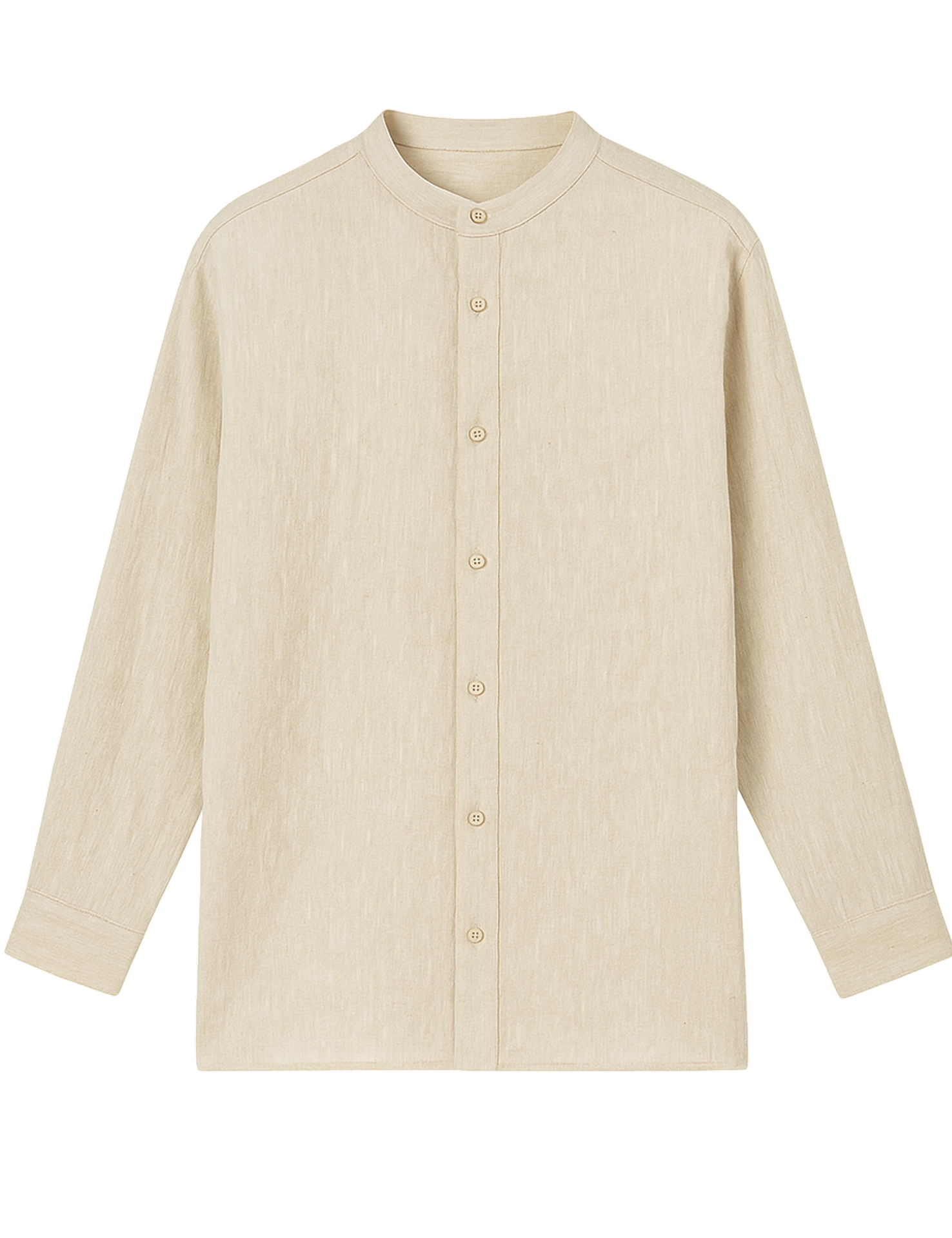 Linen Mandarin Collar Shirt