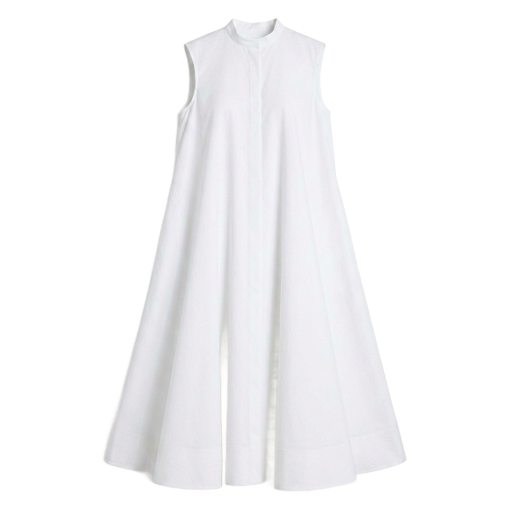Mandarin Collar Trapeze Dress