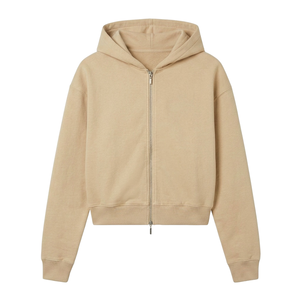 Short Zip Through Hoodie