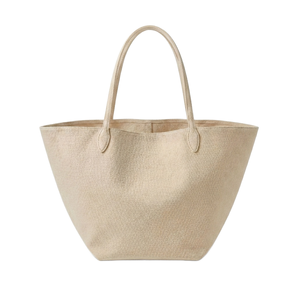 Canvas Basket Tote Bag