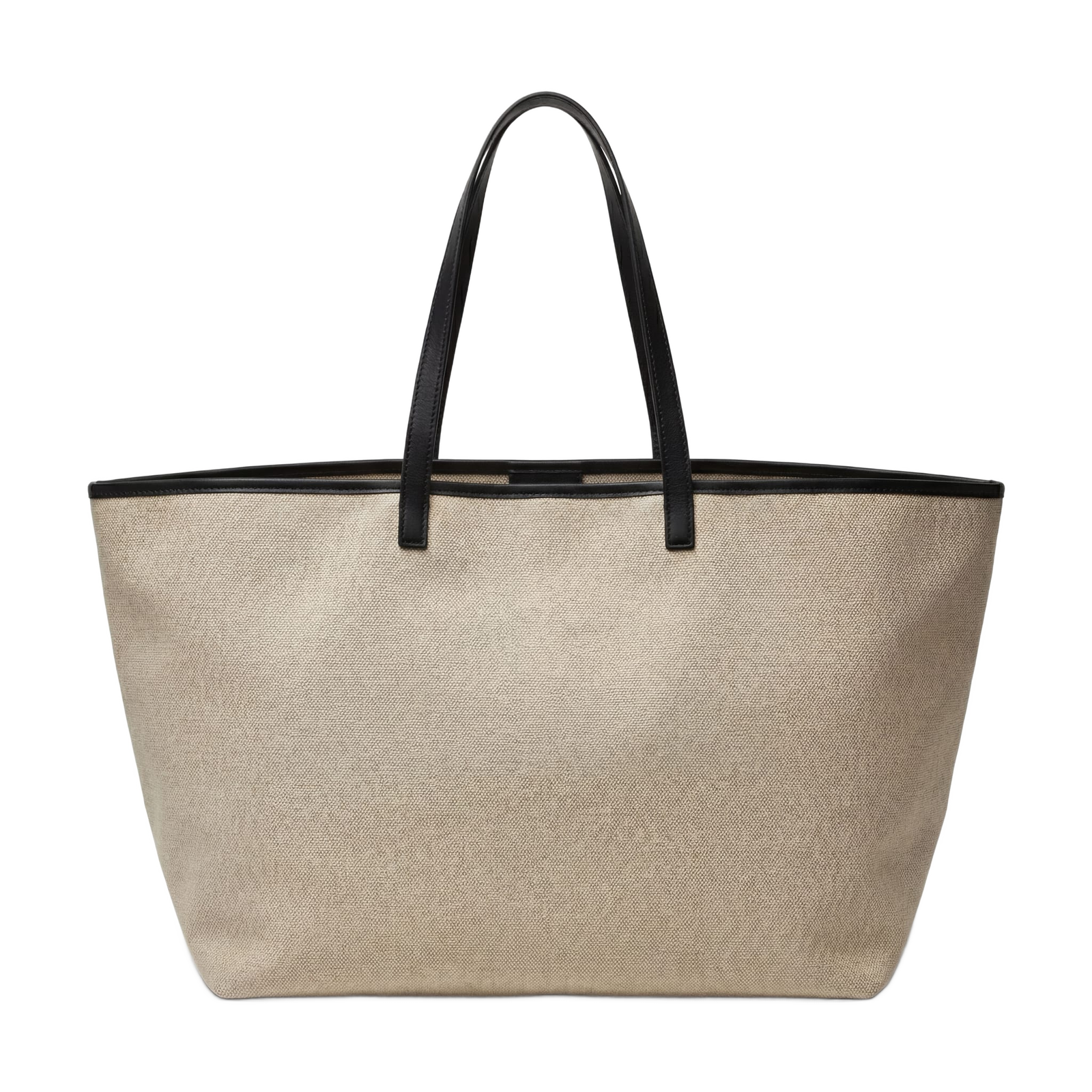 Canvas Tote Bag with Leather Trim