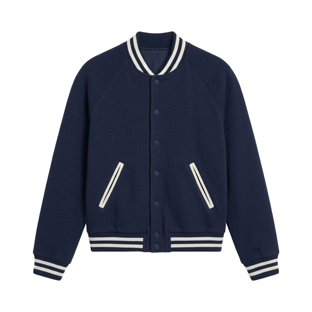 Solid Tone Varsity Jacket