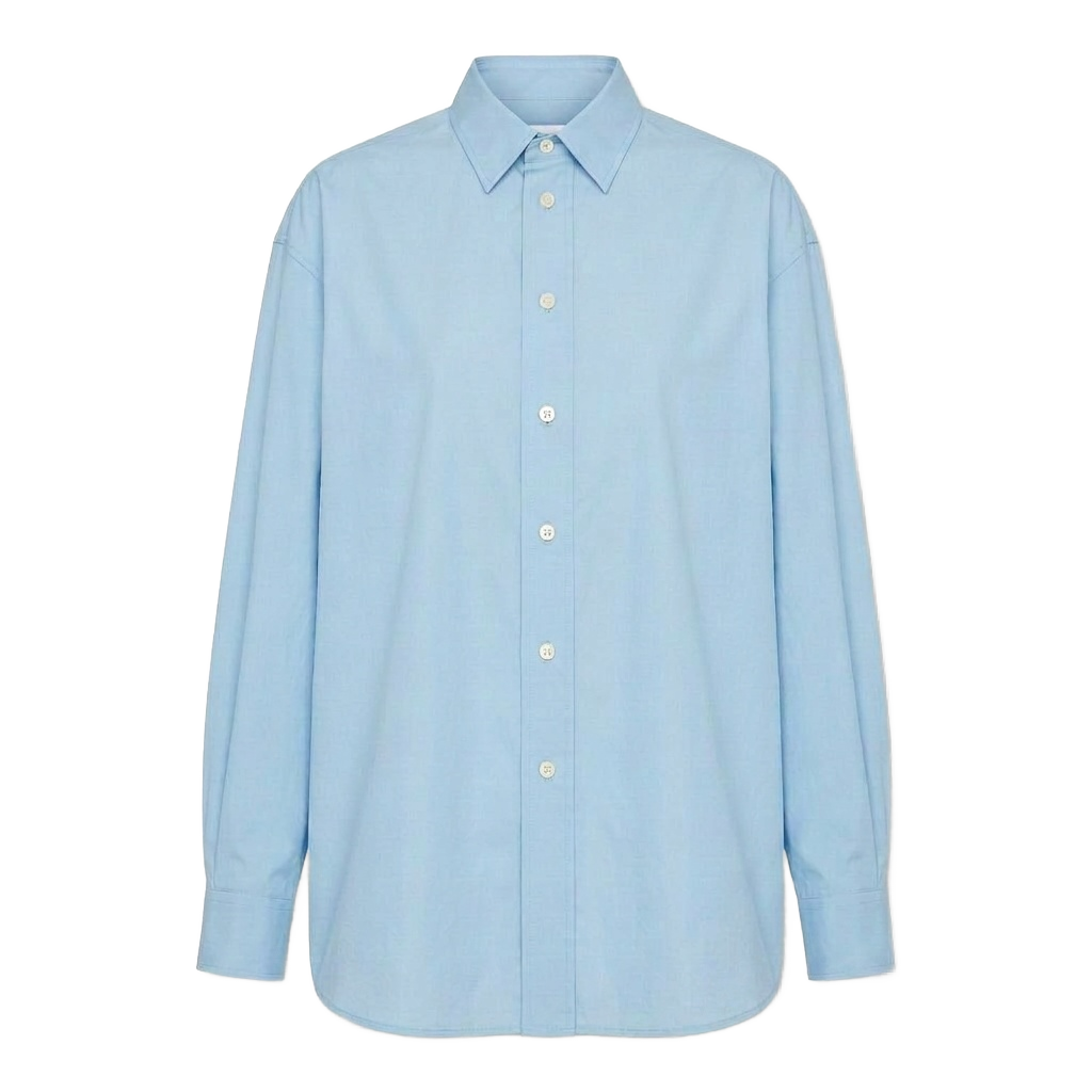 Sky Blue Drop-Shoulder Poplin Shirt