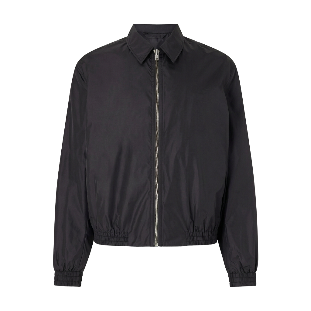 Collared Nylon Harrington Jacket