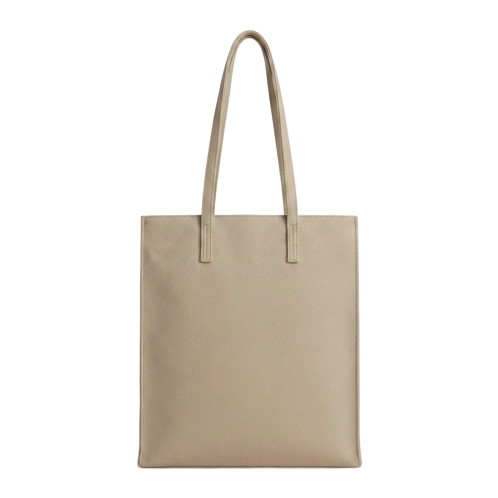Leather Flat Tote Bag