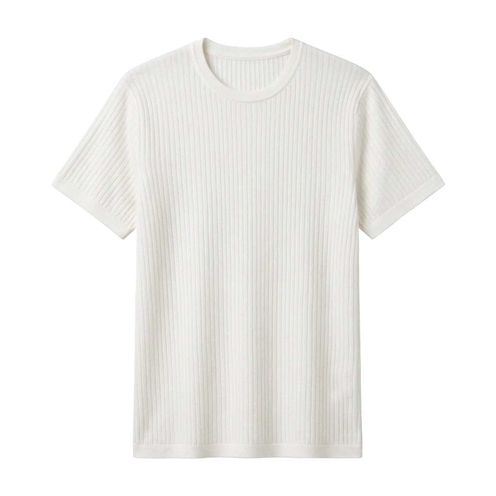 Fitted ribbed T-shirt