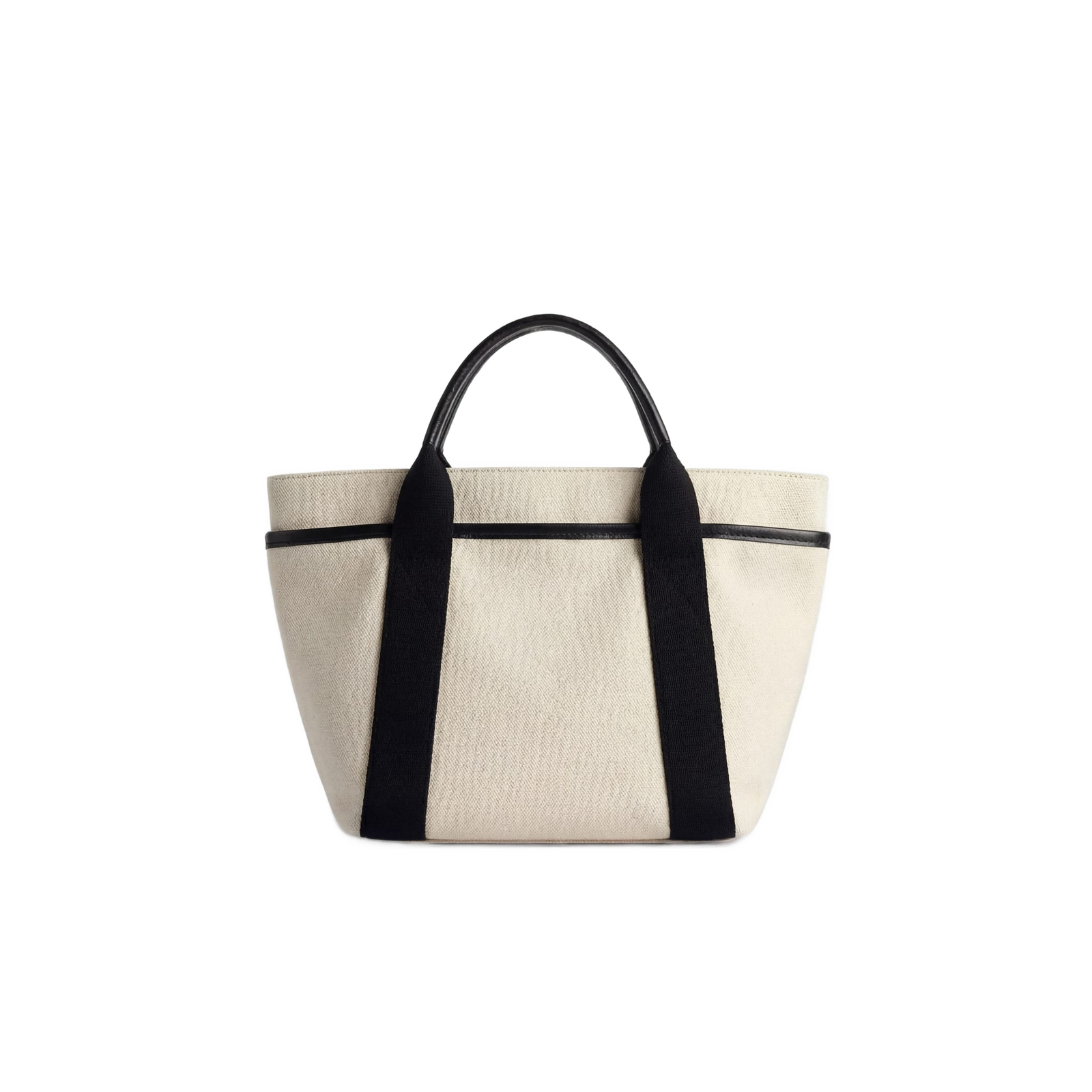 Two-Tone Canvas Bucket Tote Bag