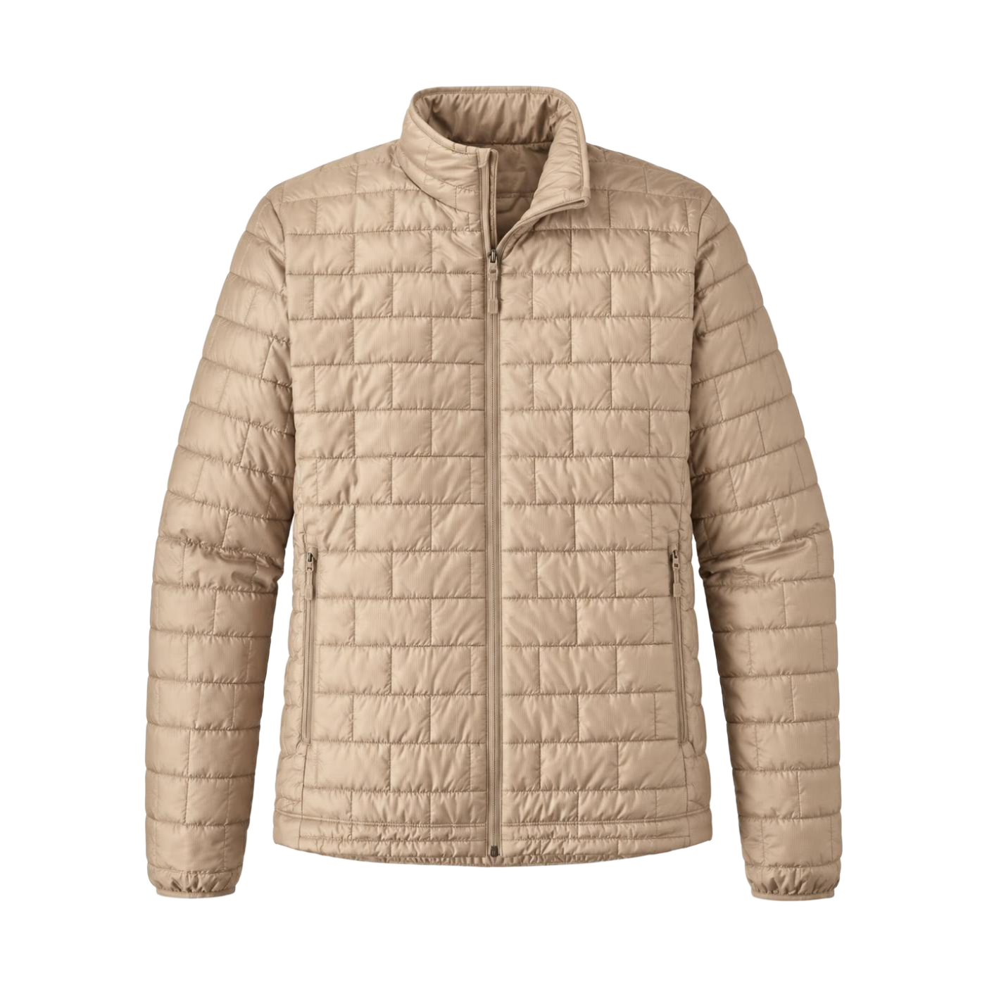 Beige Brick-Quilted Lightweight Jacket