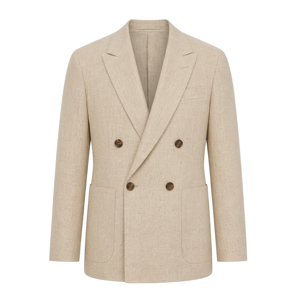 Beige Oversized Patch-Pocket Blazer