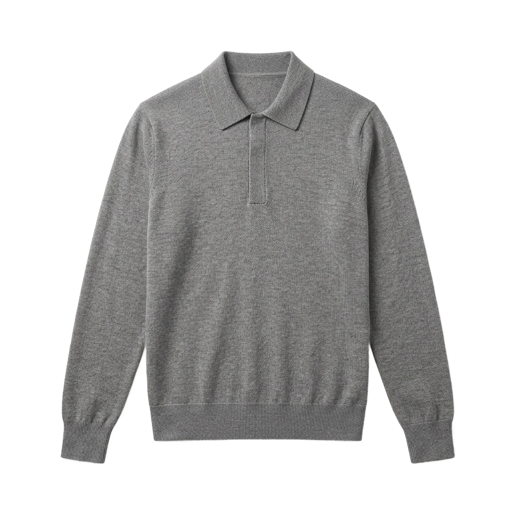 Grey Knit Polo