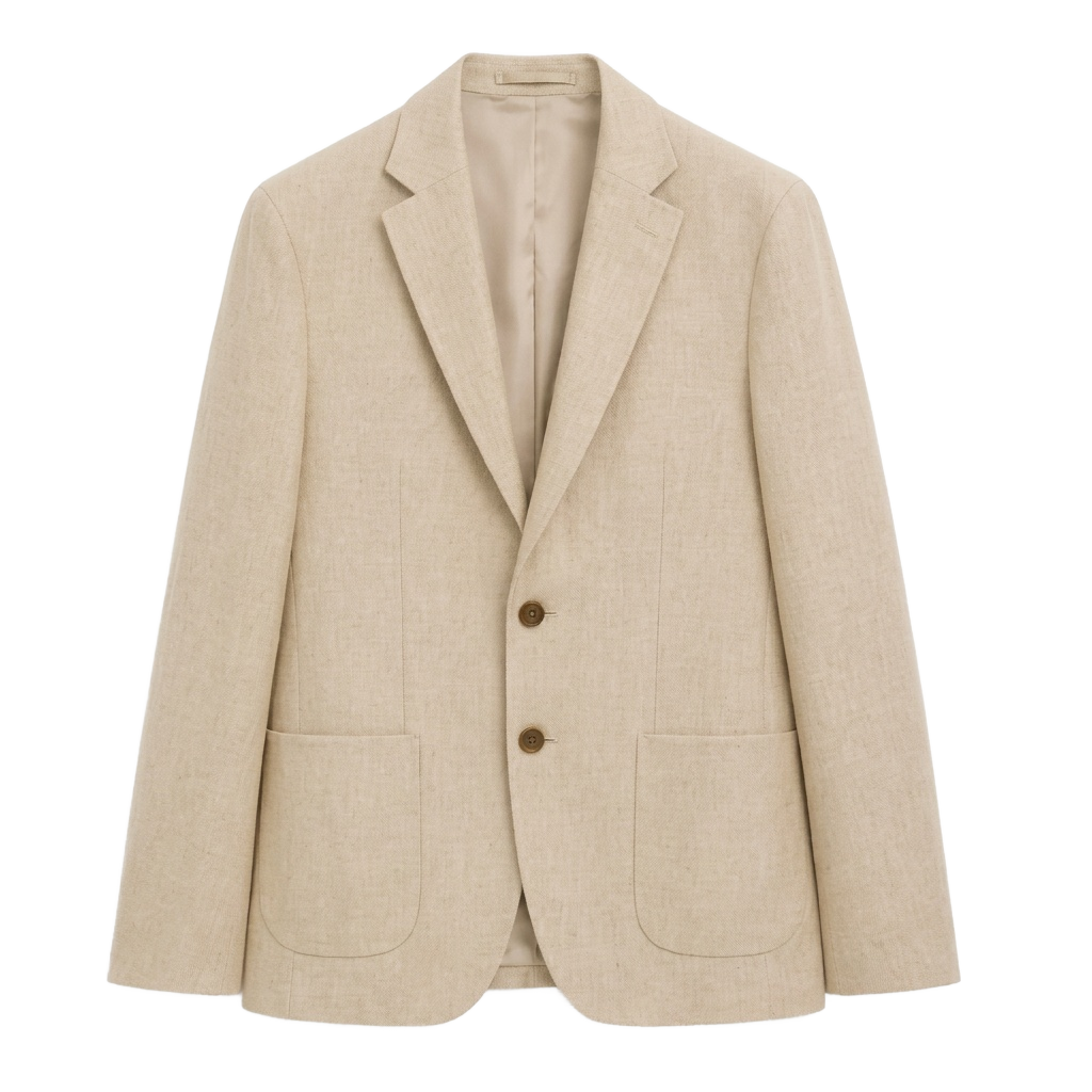 Sand Two-Button Unstructured Sport Coat