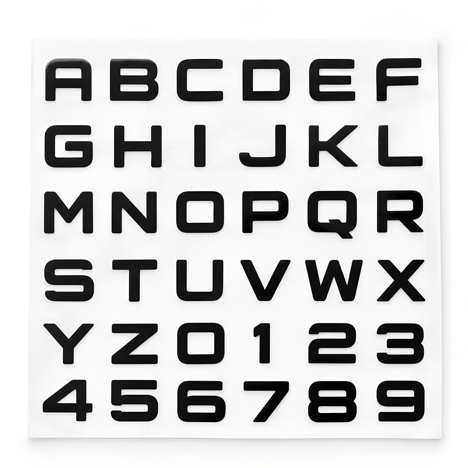 Black Alphabet & Number Sticker Sheet