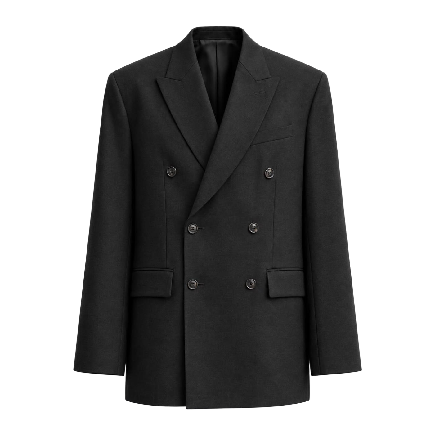 Black Double-Breasted Tailored Blazer