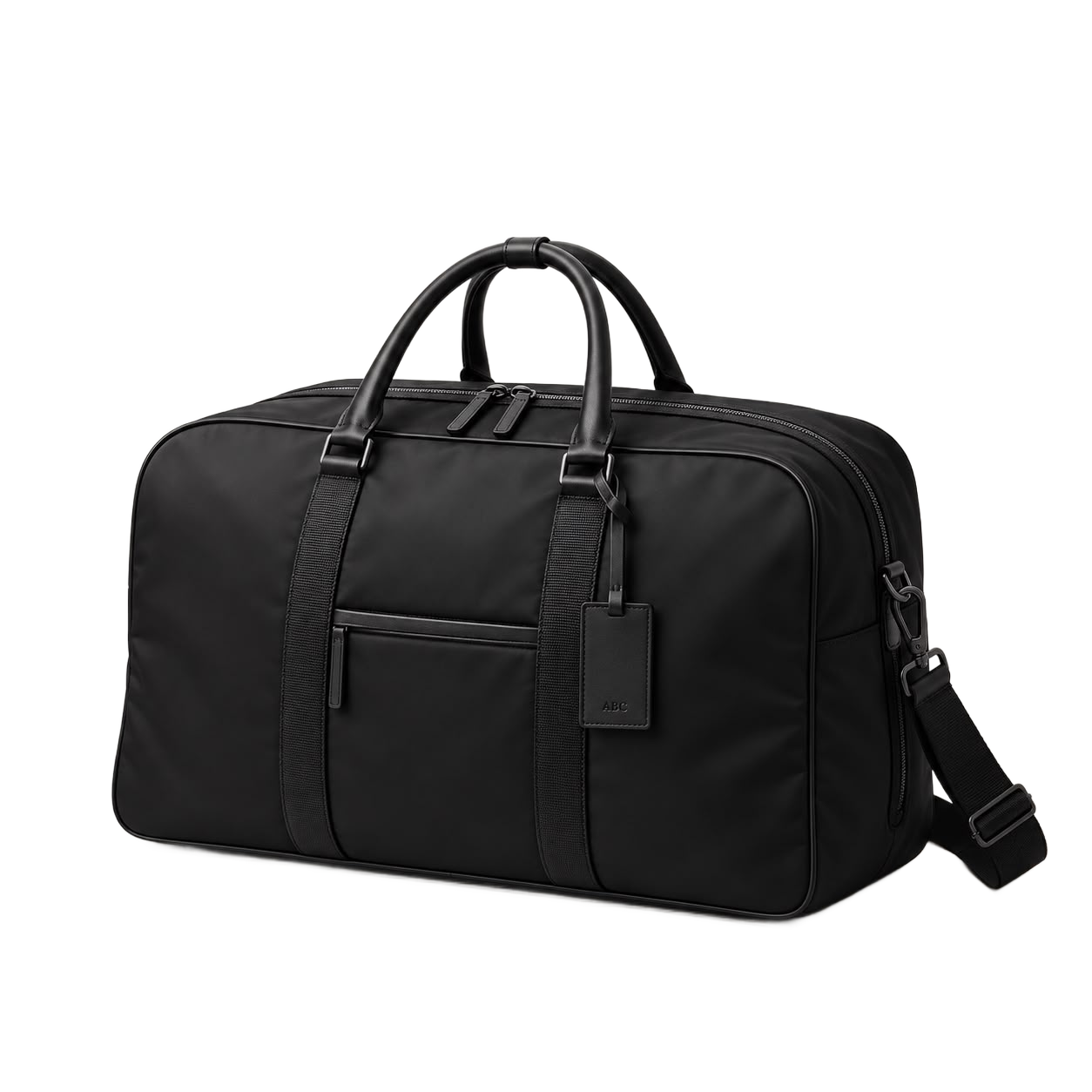 Black Duffle Bag With Front Pocket