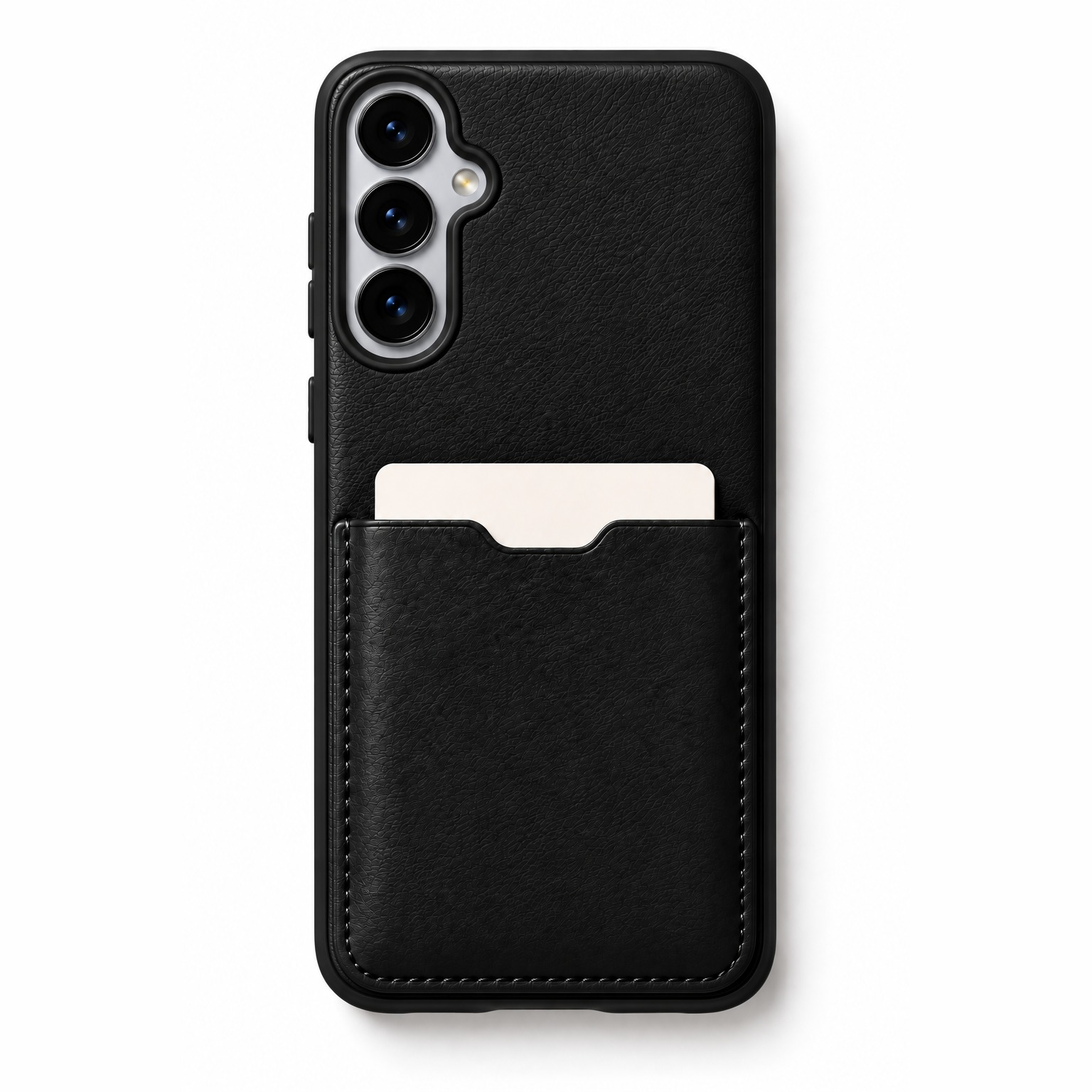 Black Leather Card Case — Galaxy S25