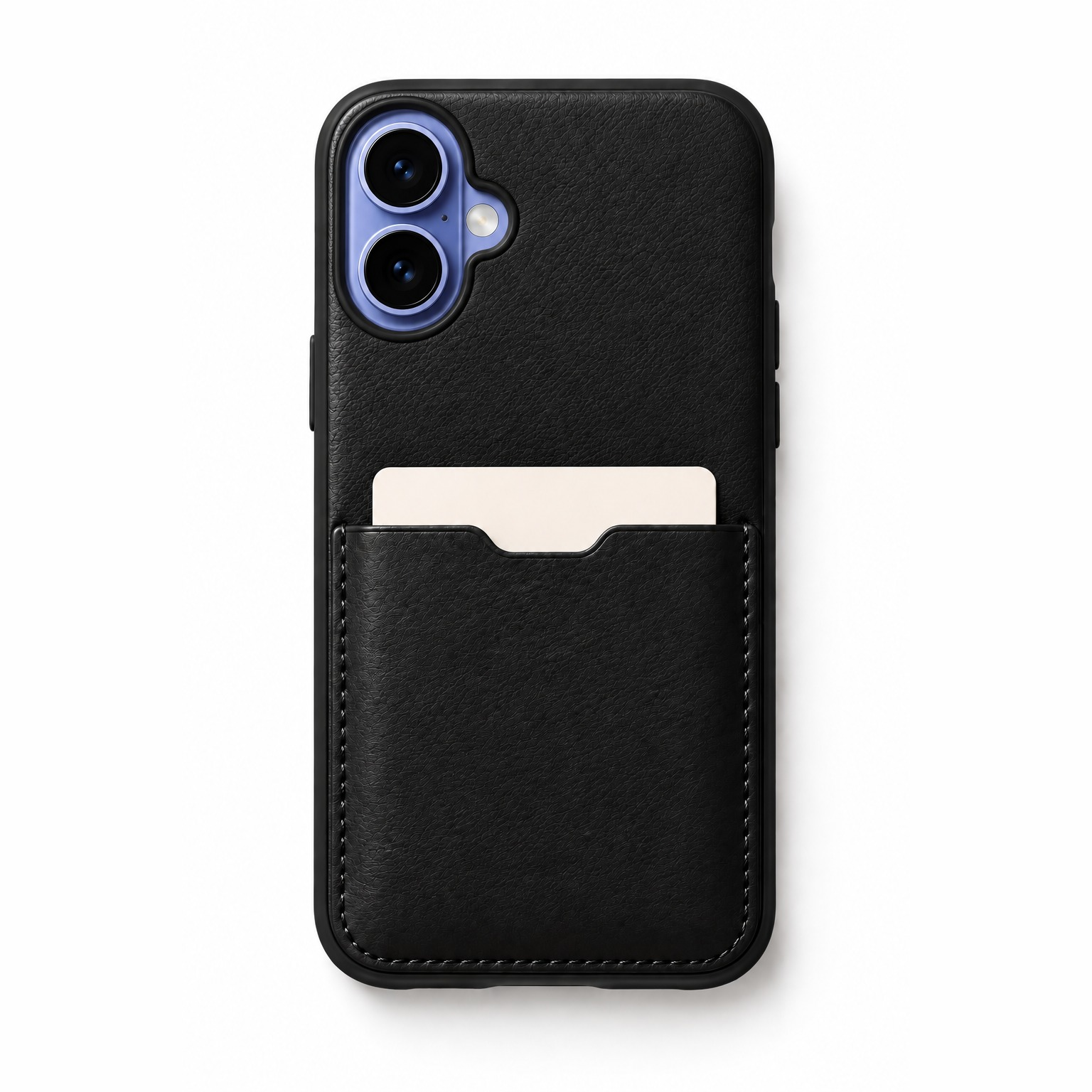 Black Leather Card Case — iPhone 18