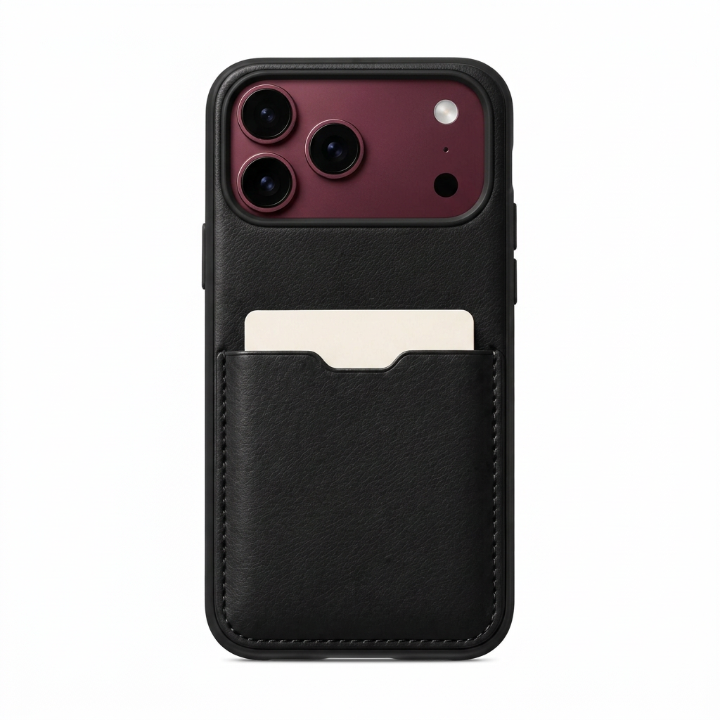 Black Leather Card Case — iPhone 18 Pro Max