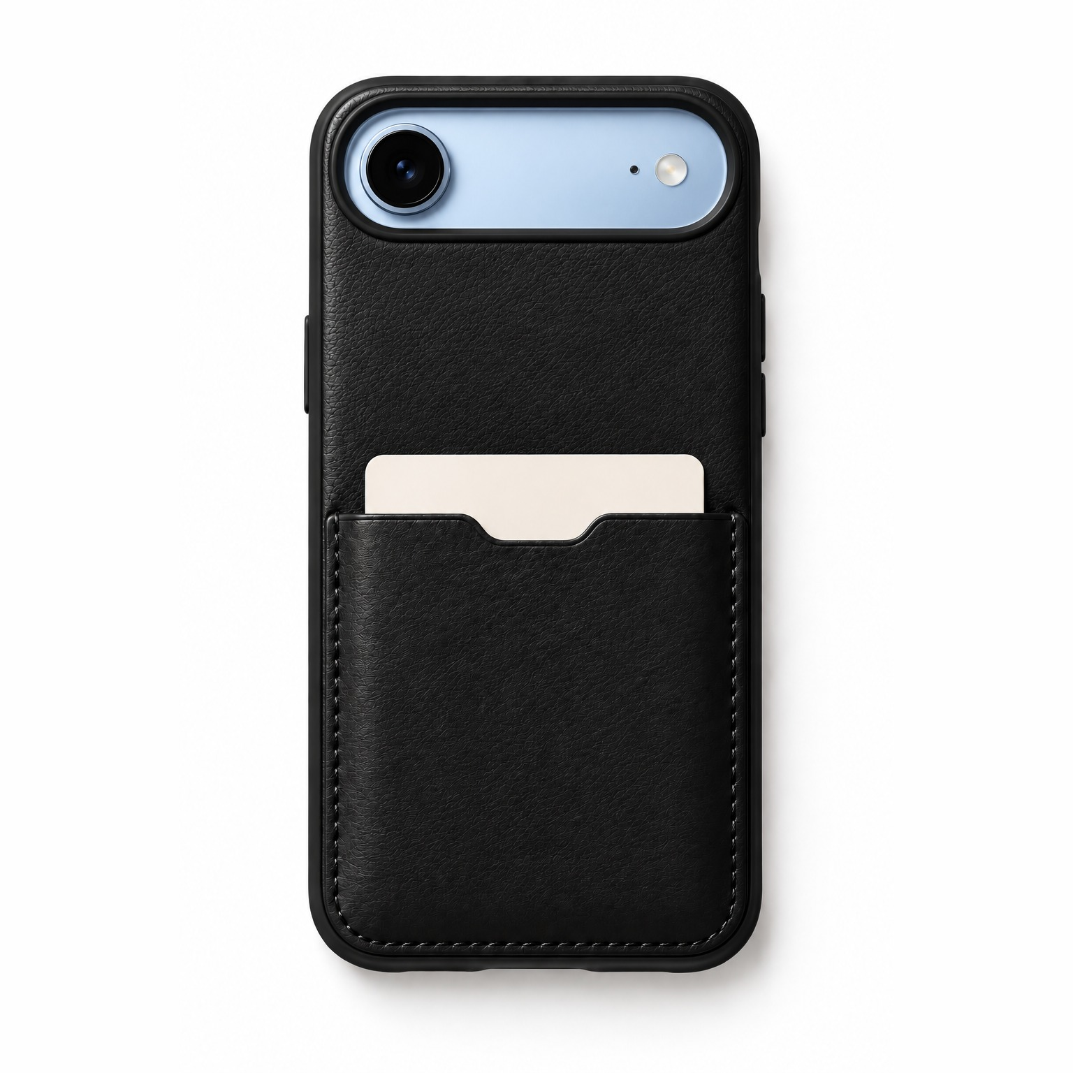 Black Leather Card Case — iPhone Air