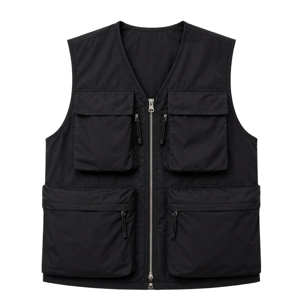 Black Multi-Pocket Vest