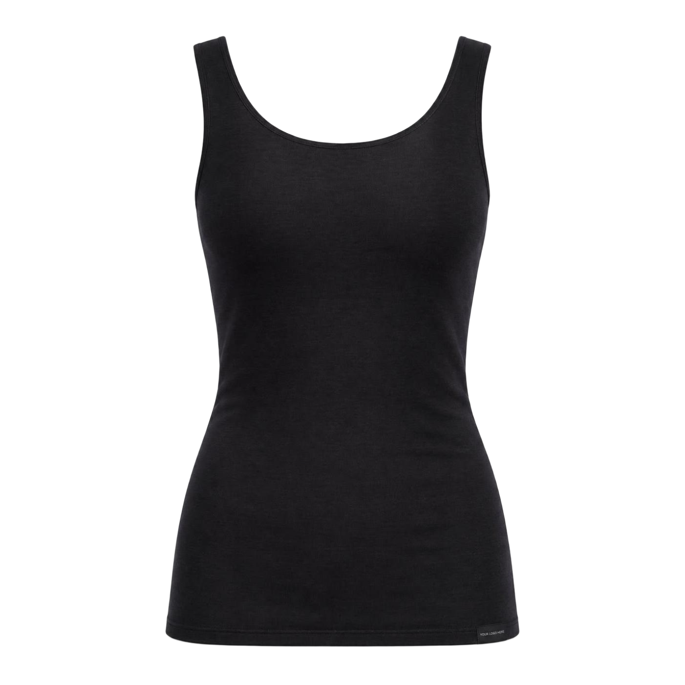 Black Scoop-Neck Vest