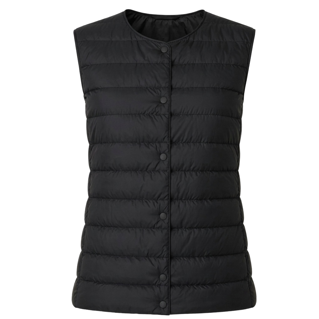 Black sleek quilted vest