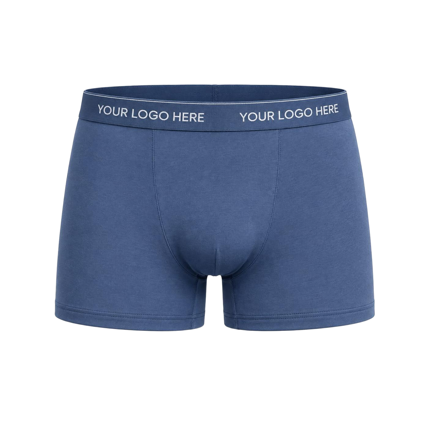 Blue Logo-Waistband Trunks
