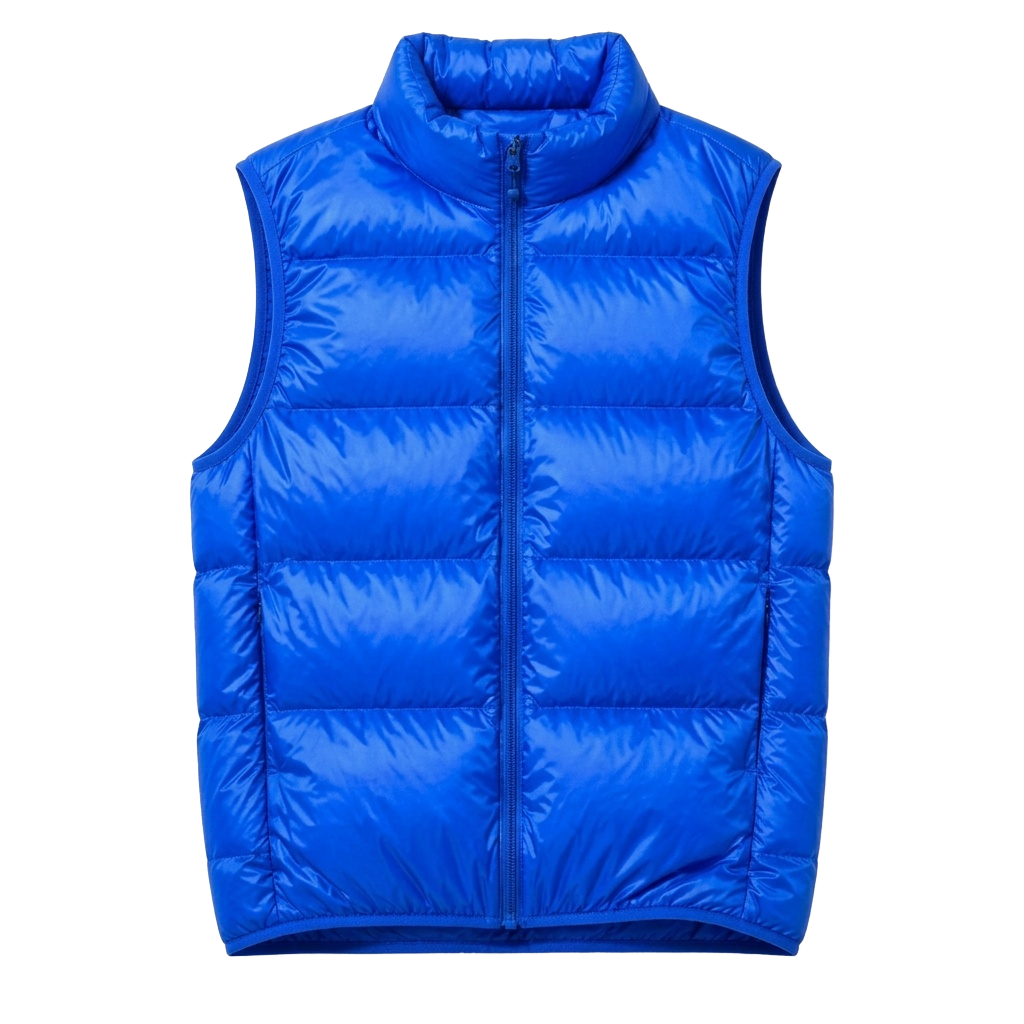 Blue quilted vest