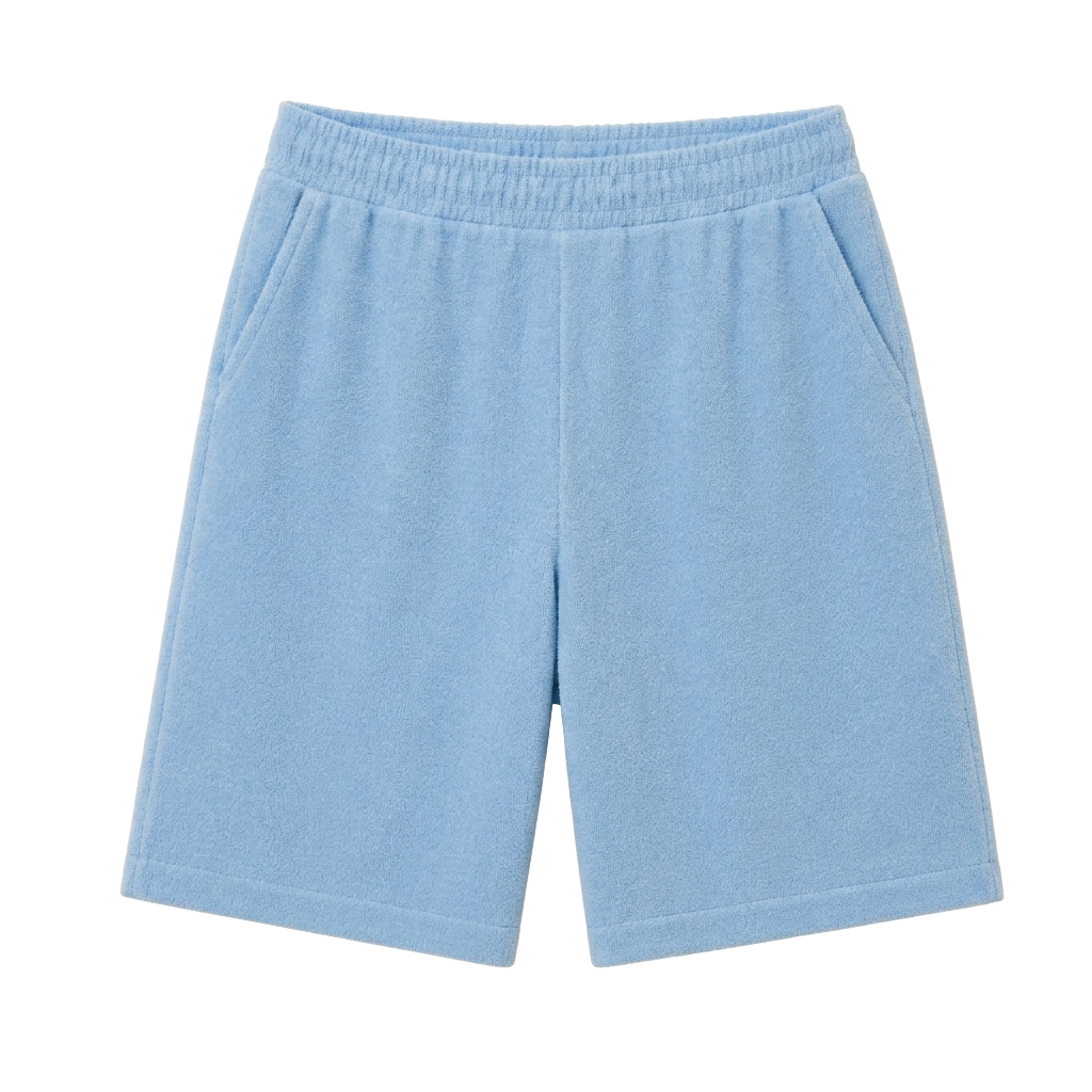 Blue Towelling Shorts