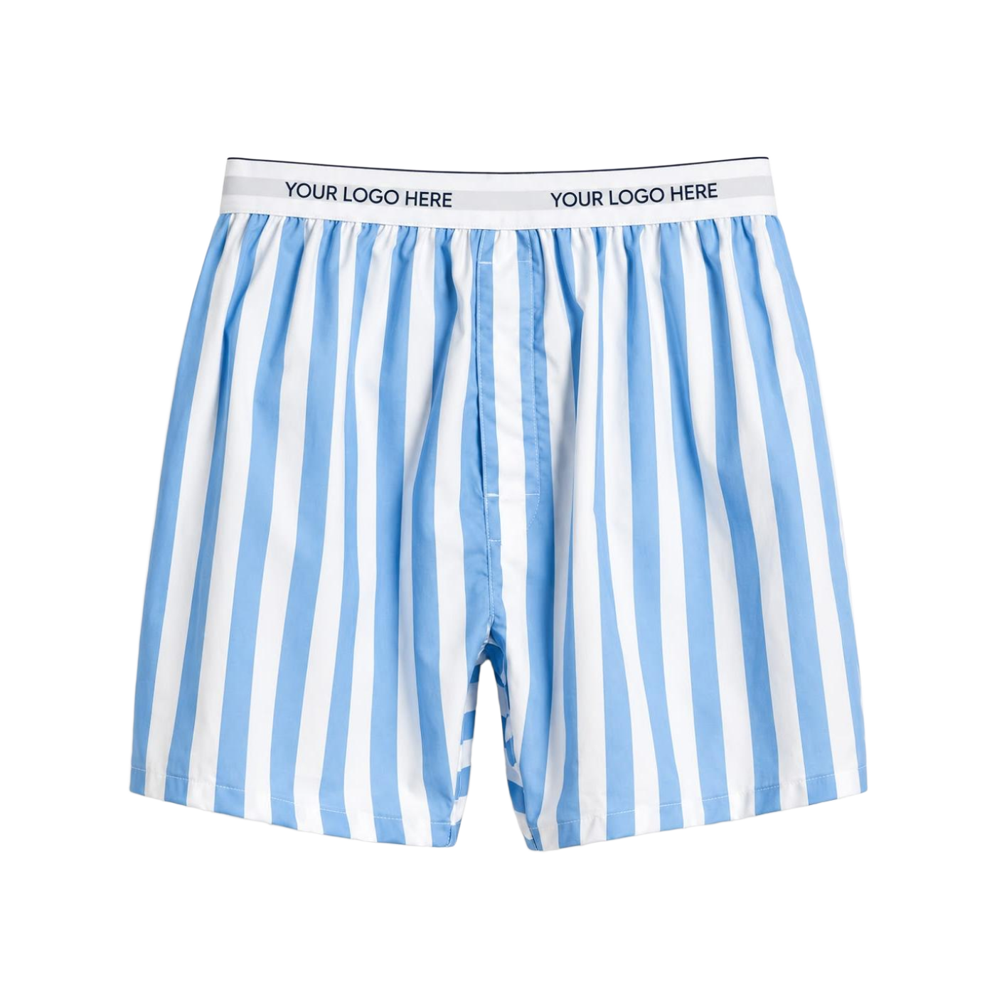 Blue & White Wide-Stripe Boxer Shorts
