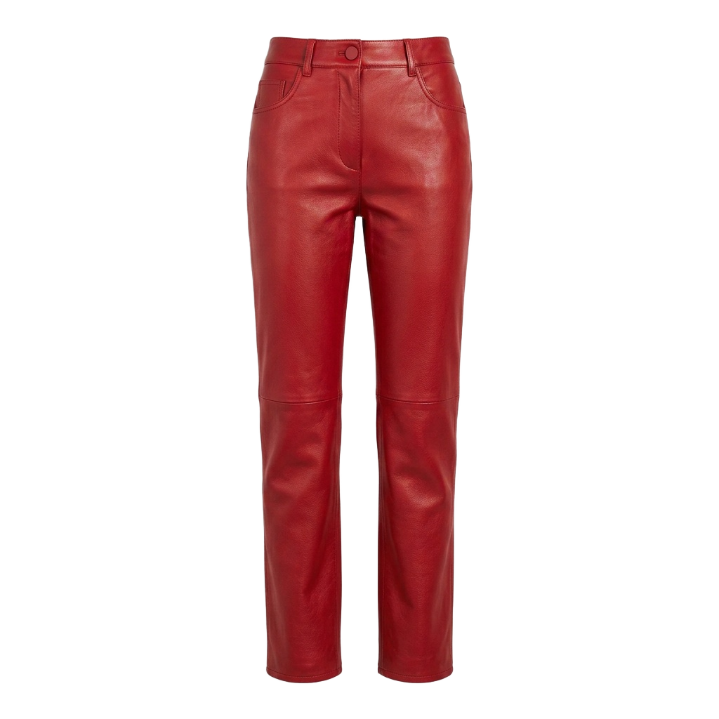brighter red Leather Pants