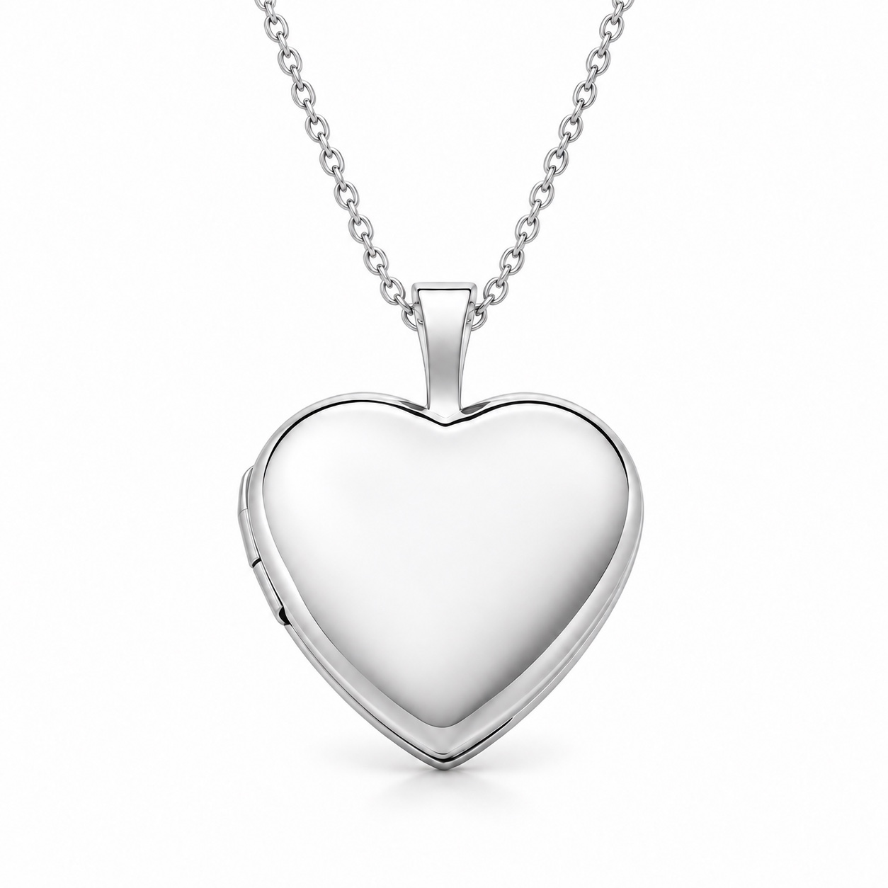 Broad heart locket necklace