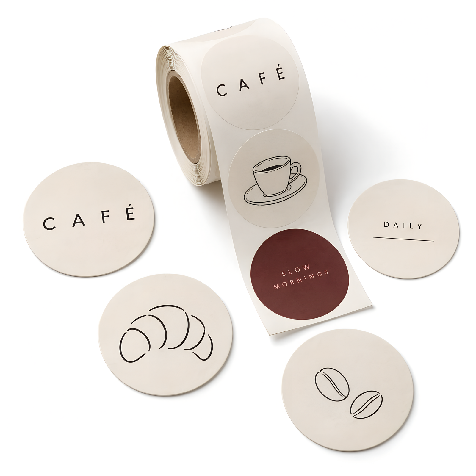 Café Label Sticker Roll