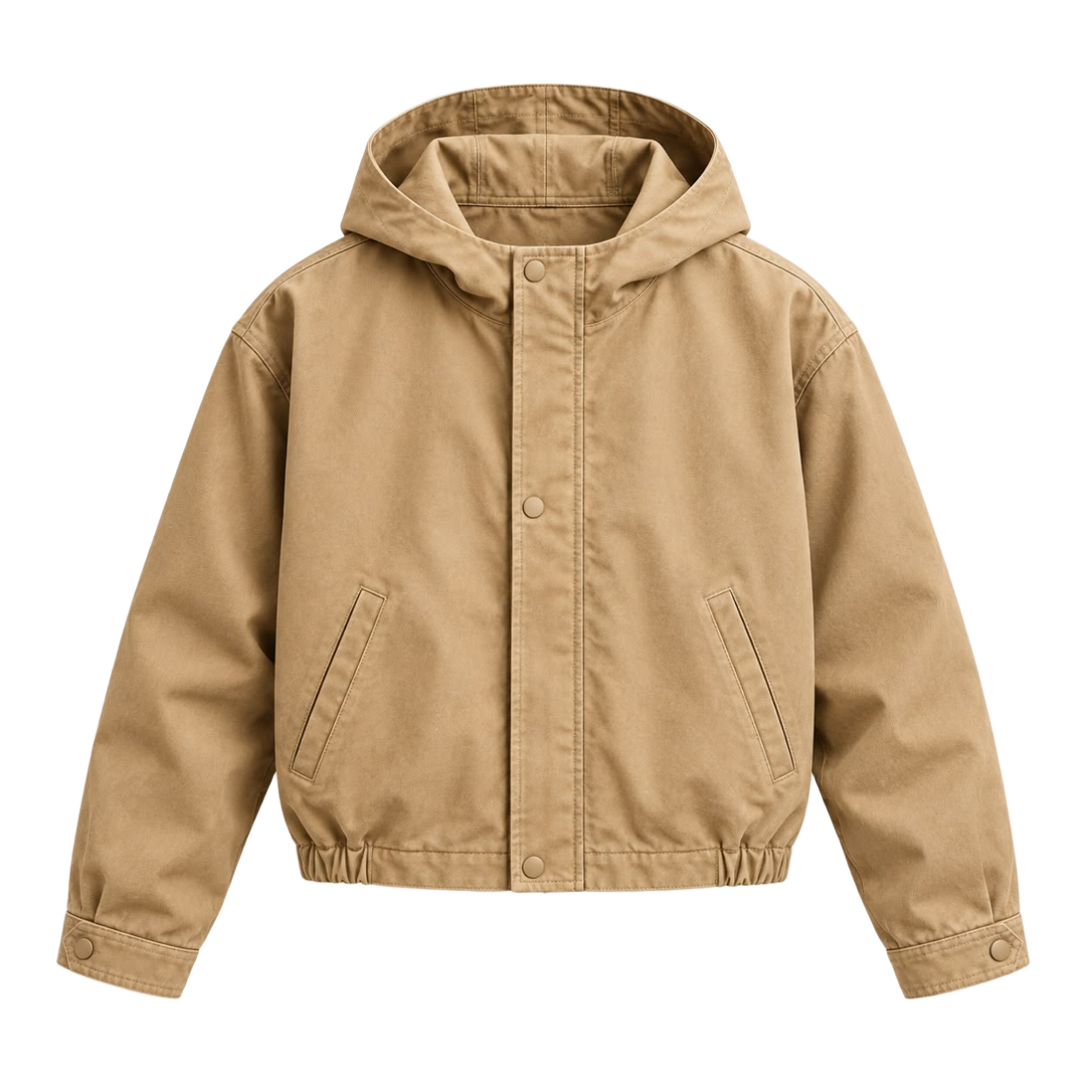 Camel Hooded Canvas Jacket