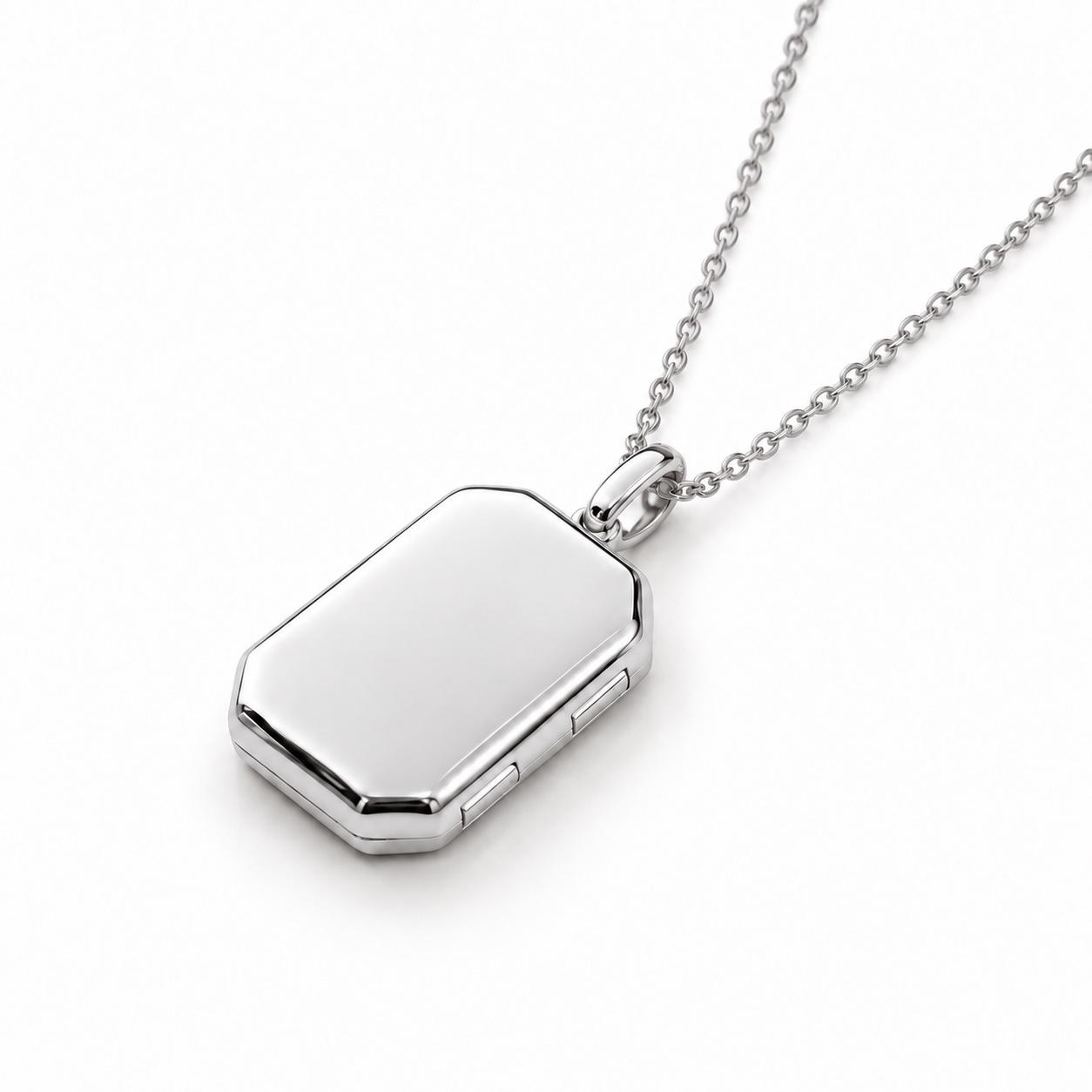 Clipped corner rectangle locket