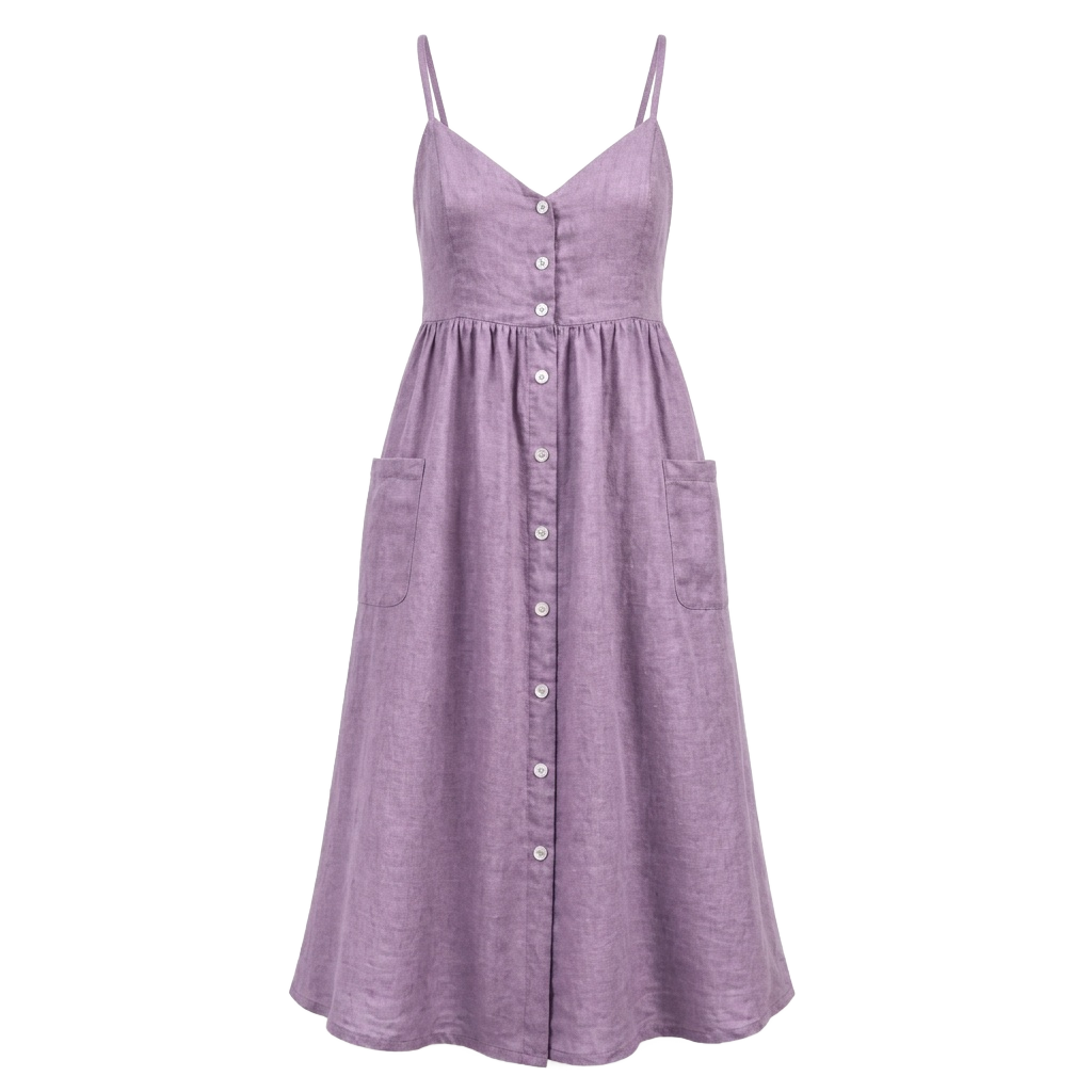Lavender Linen Slip Dress