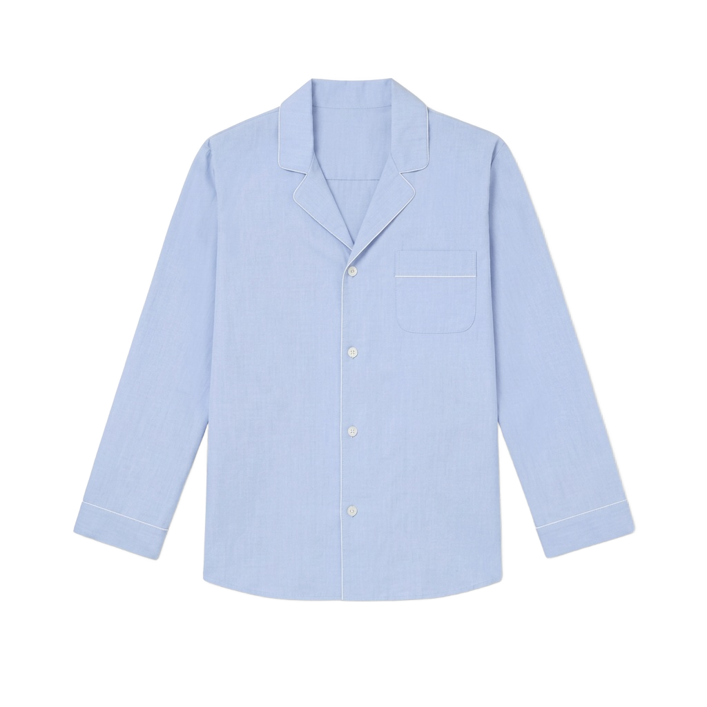 Light Blue Button-Up Pyjama Top