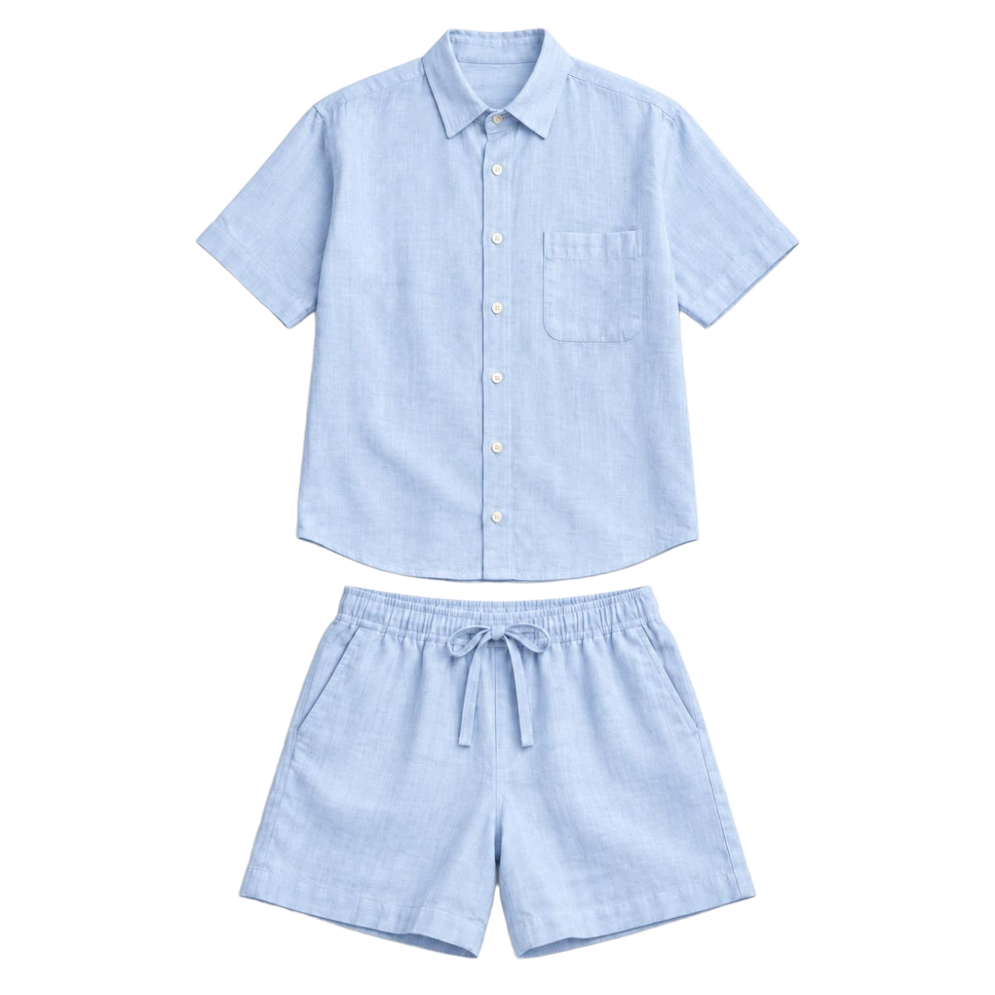 Light Blue Summer Shirt & Shorts Set