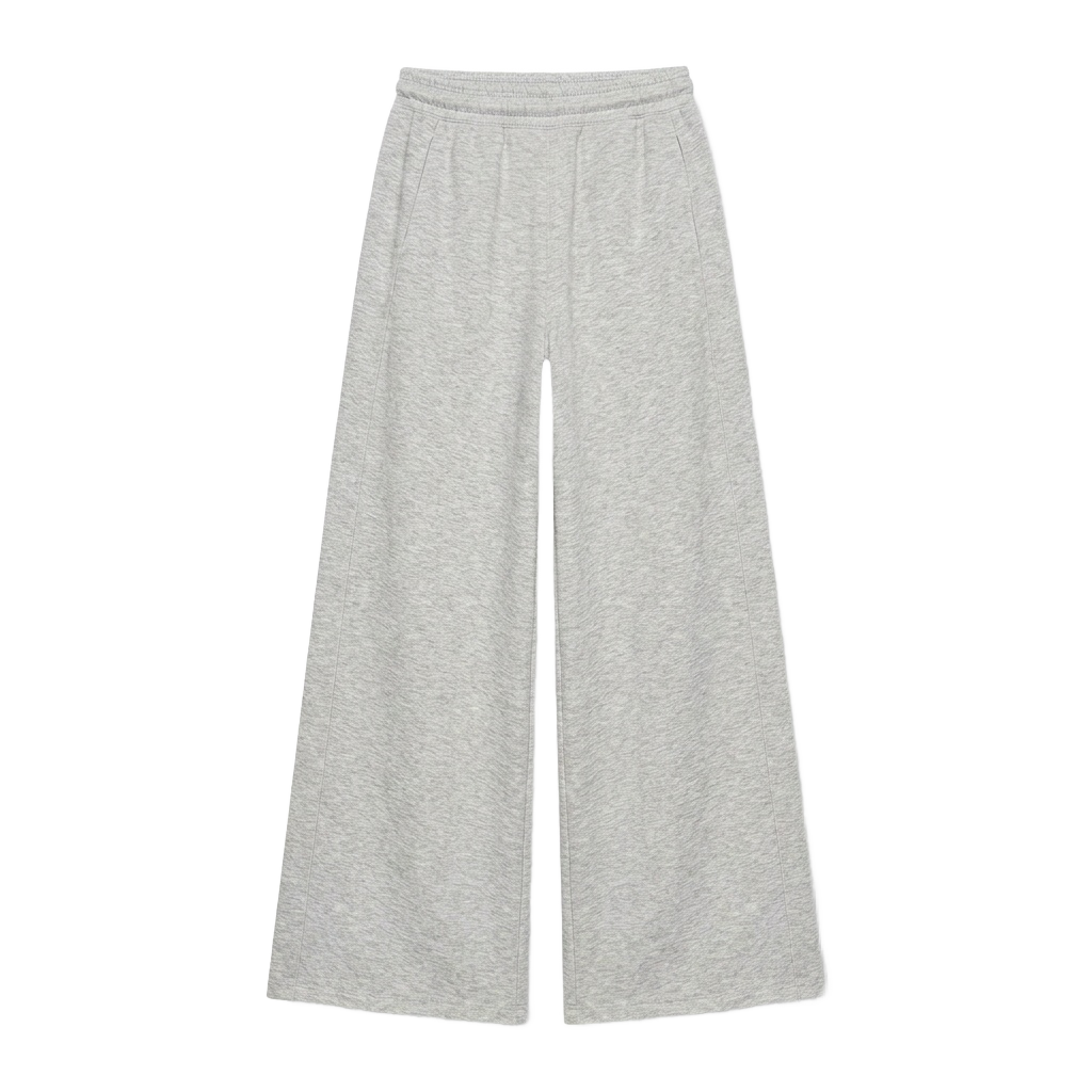 Wide-Leg Heather Grey Sweatpants