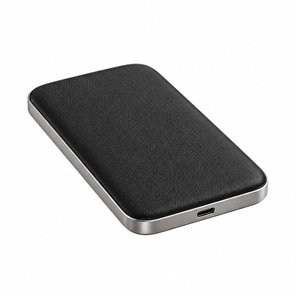 Magnetic Wireless Power Bank — Leather