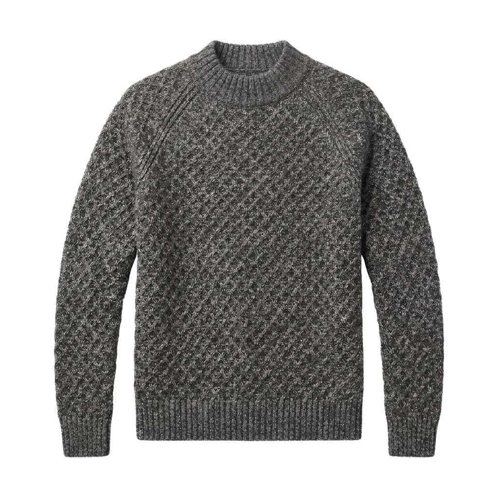 Waffle Knit Mock Neck