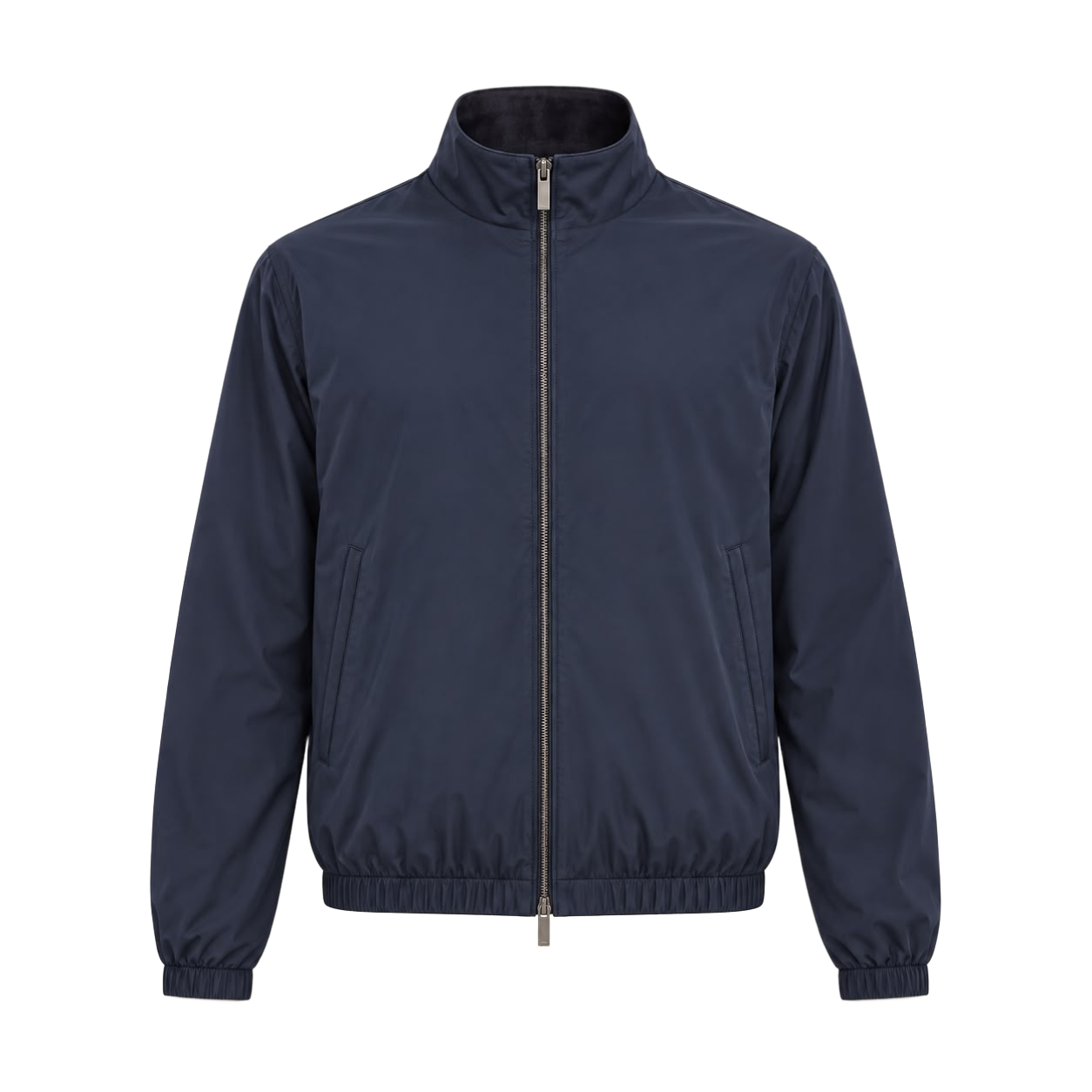 Navy Stand-Collar Blouson