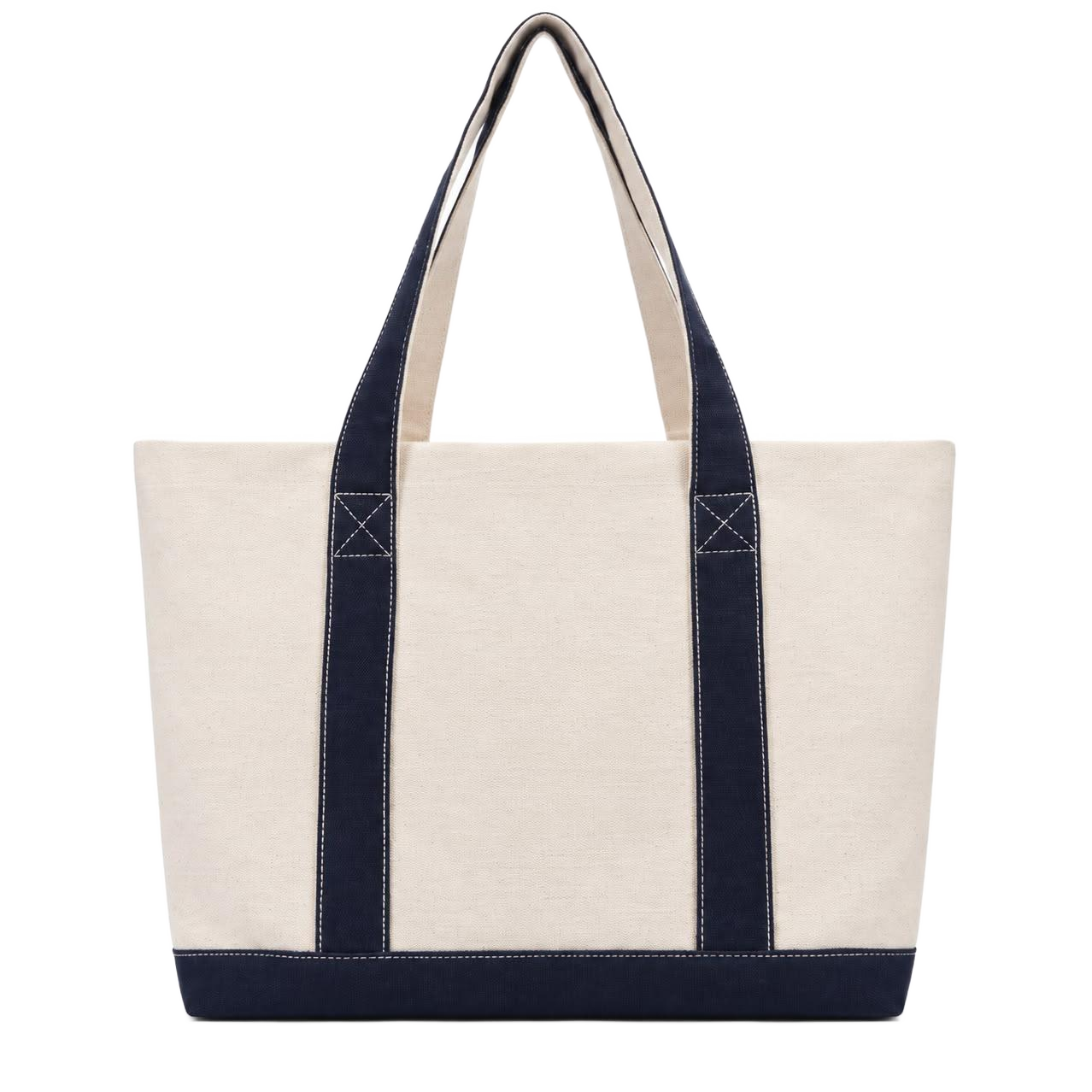 Navy Trim Canvas Tote