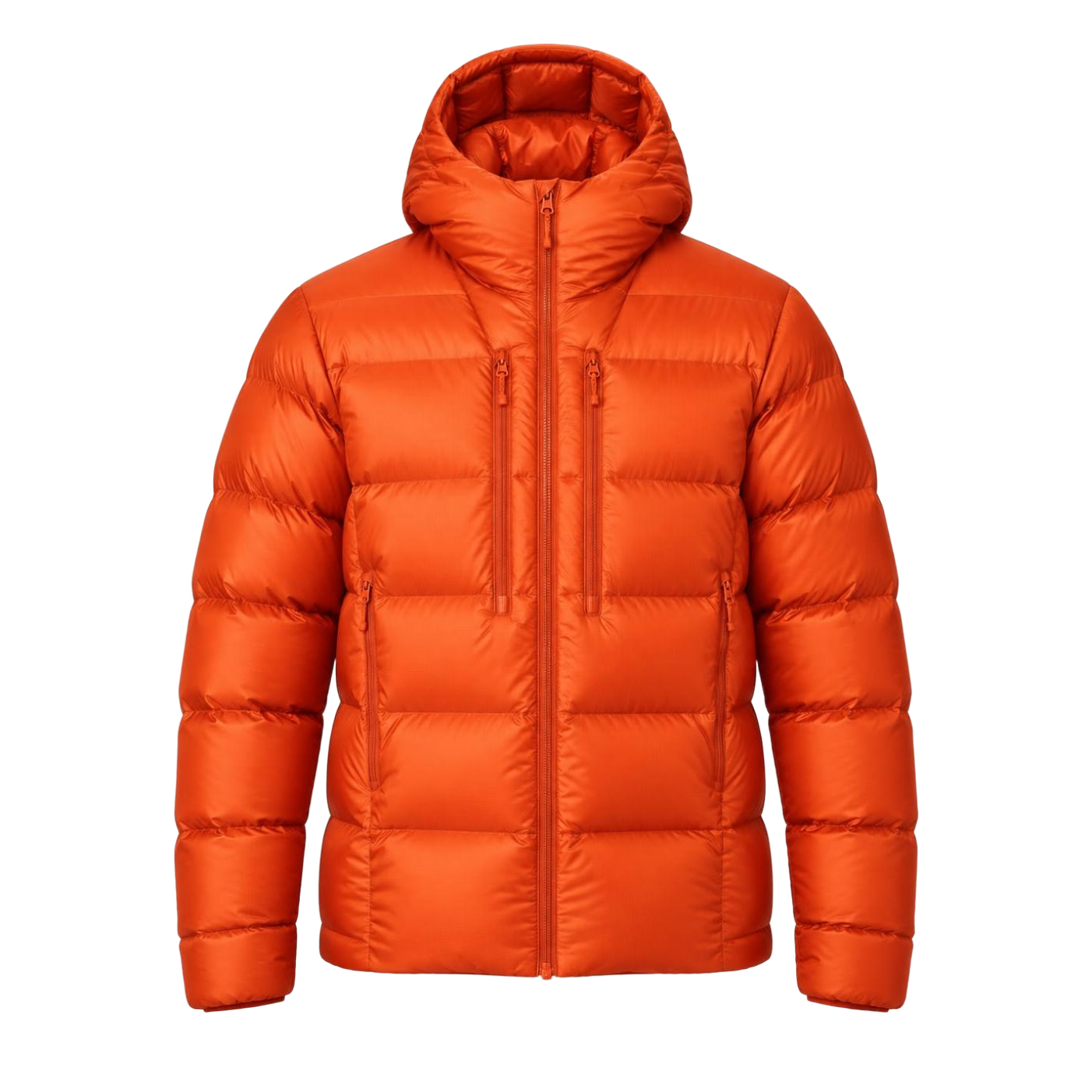 Orange Alpine Hooded Puffer