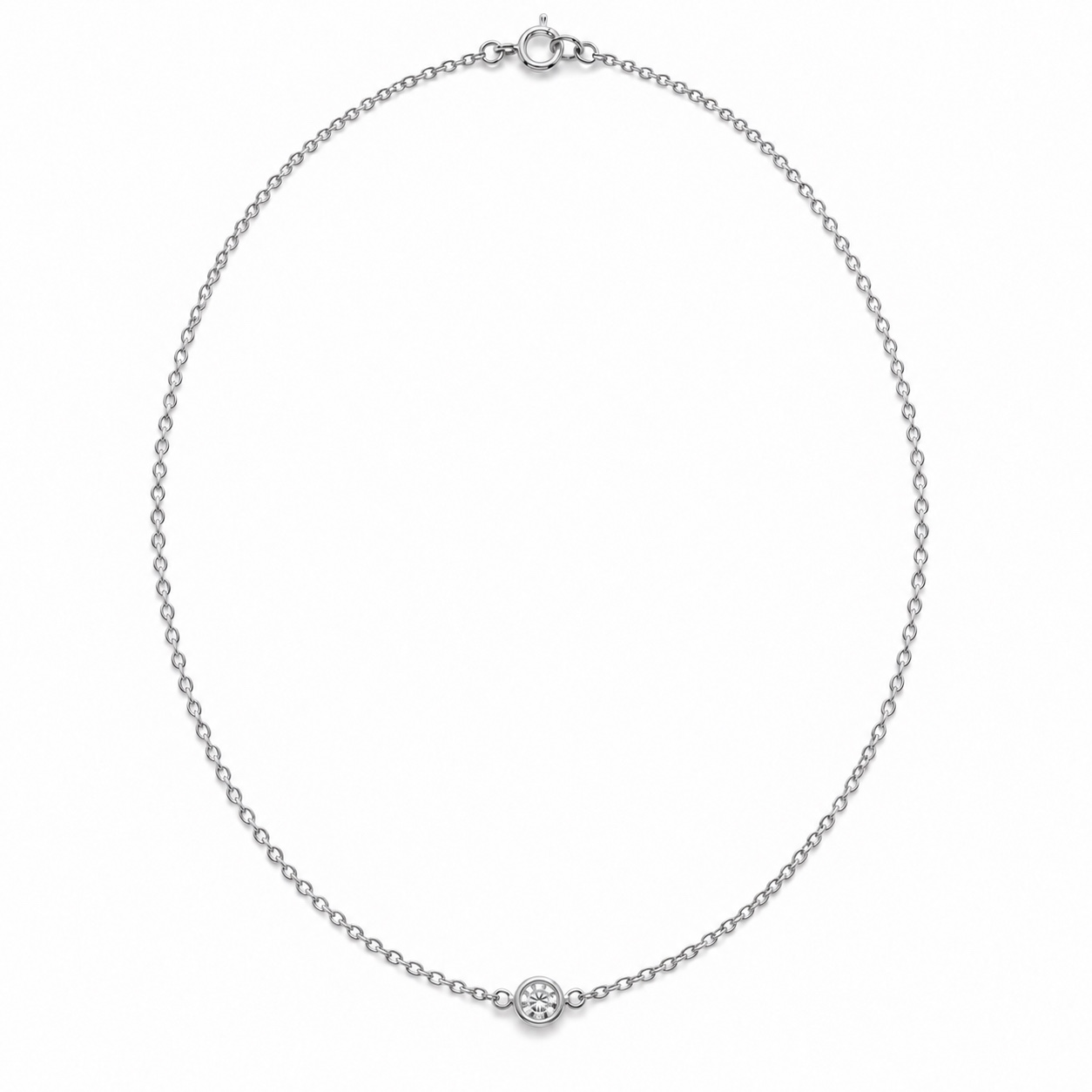 Petite lab diamond station necklace