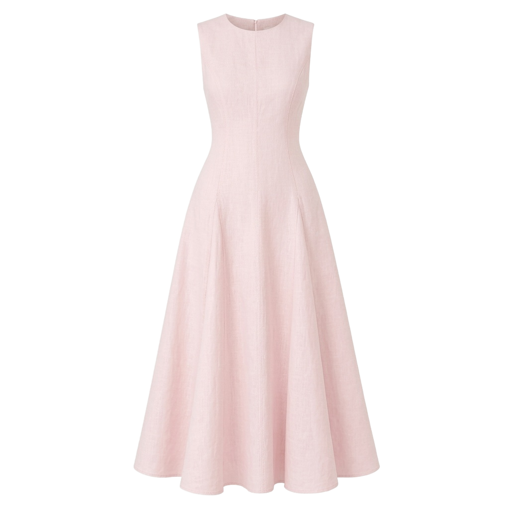 Pink Linen Slip Dress